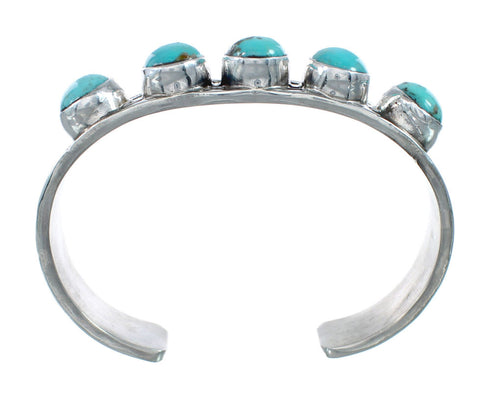 Navajo Turquoise Multistone Sterling Silver Cuff Bracelet AX129790